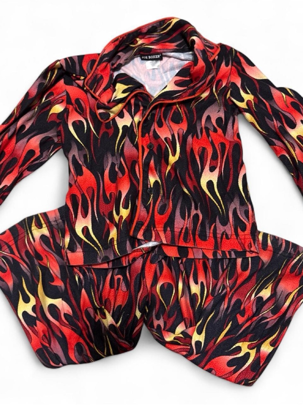Joe Boxer Kids Flame Print Pajama Set - Red, Black, Yellow